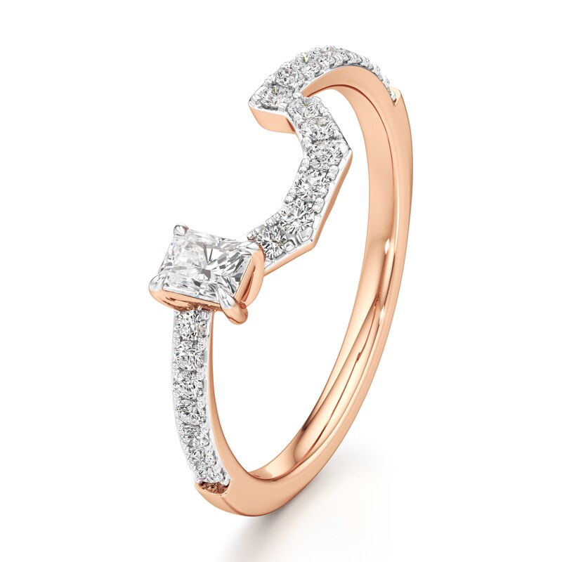 Main Image 4 of J'Lure Radiant Brilliant-Cut Lab-Grown Diamond Contour Wedding Band 3/8 ct tw 18K Rose Gold