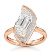 Thumbnail Image 1 of J'Lure Leaf Step-Cut Lab-Created Diamond Half-Halo Engagement Ring 3-1/6 ct tw 18K Rose Gold