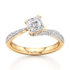 Thumbnail Image 1 of J'Lure Square-Emerald Step-Cut Lab-Grown Diamond Bypass Engagement Ring 1-1/3 ct tw 18K Yellow Gold