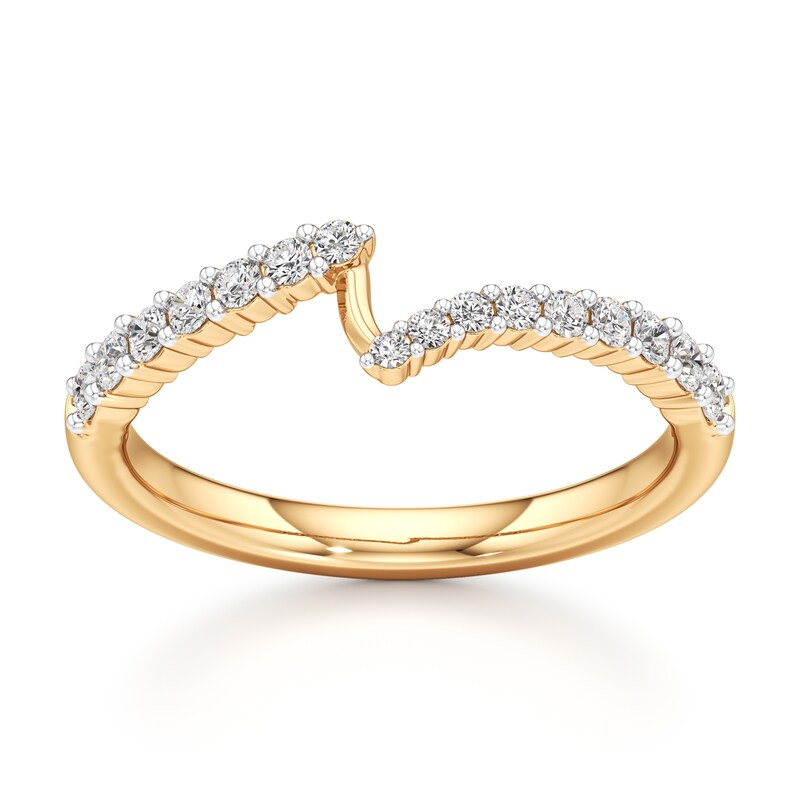 Main Image 1 of J'Lure Lab-Grown Diamond Contour Wedding Band 1/3 ct tw 18K Yellow Gold
