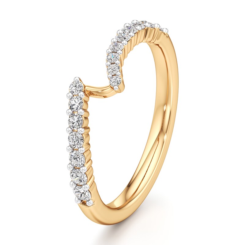 Main Image 4 of J'Lure Lab-Grown Diamond Contour Wedding Band 1/3 ct tw 18K Yellow Gold