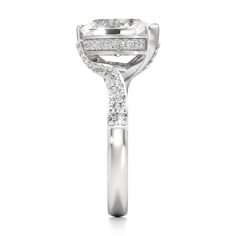 Main Image 3 of J'Lure Oval Step-Cut Lab-Created Diamond Bypass Engagement Ring 3-1/2 ct tw 18K White Gold