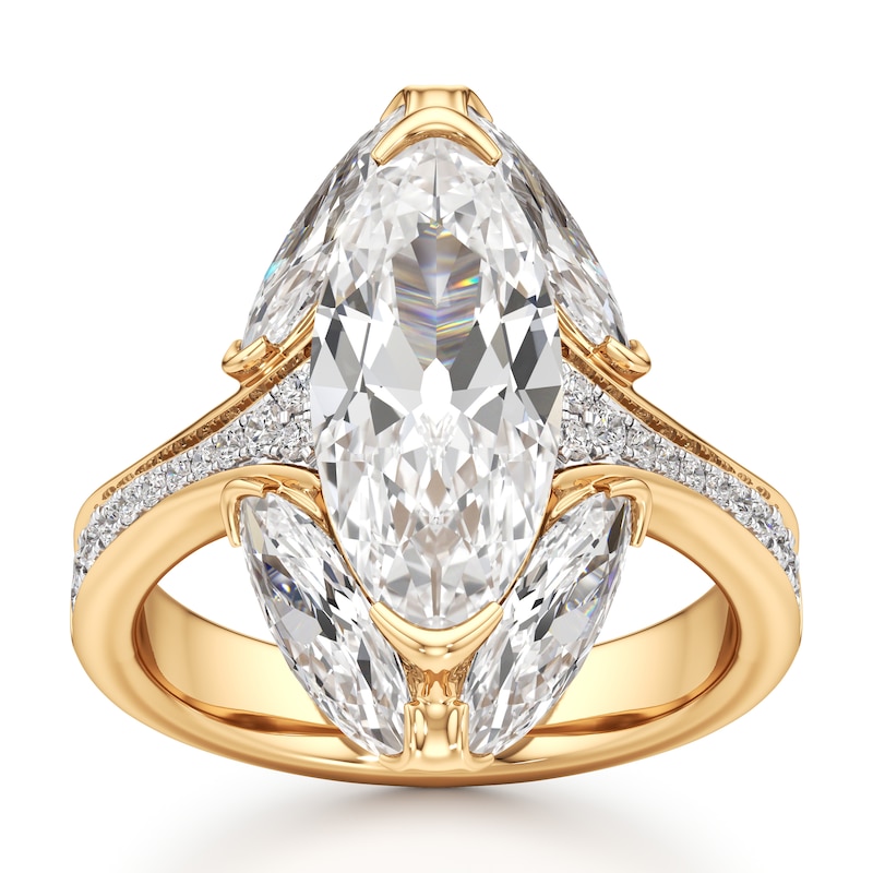 Main Image 1 of J'Lure Moval Old-Cut Lab-Created Diamond Engagement Ring 5-5/8 ct tw 18K Yellow Gold