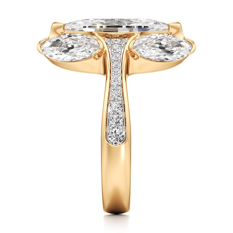 Main Image 3 of J'Lure Moval Old-Cut Lab-Created Diamond Engagement Ring 5-5/8 ct tw 18K Yellow Gold