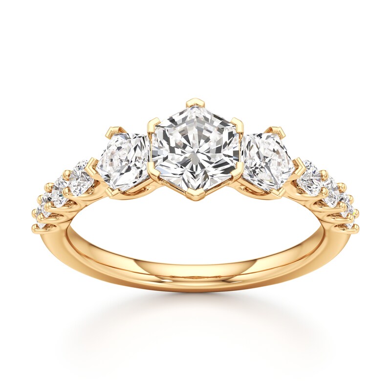 Main Image 1 of J'Lure Hexagon Brilliant-Cut Lab-Grown Diamond Engagement Ring 1-7/8 ct tw 18K Yellow Gold