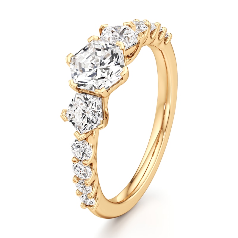 Main Image 4 of J'Lure Hexagon Brilliant-Cut Lab-Grown Diamond Engagement Ring 1-7/8 ct tw 18K Yellow Gold