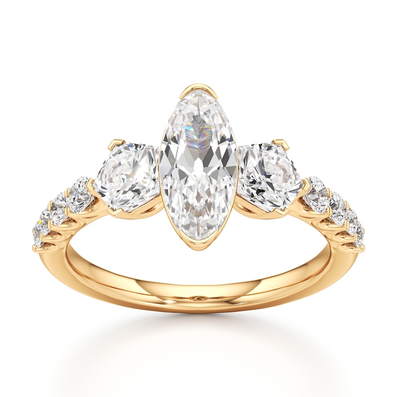 Main Image 1 of J'Lure Moval Old-Cut Lab-Grown Diamond Engagement Ring 2 ct tw 18K Yellow Gold