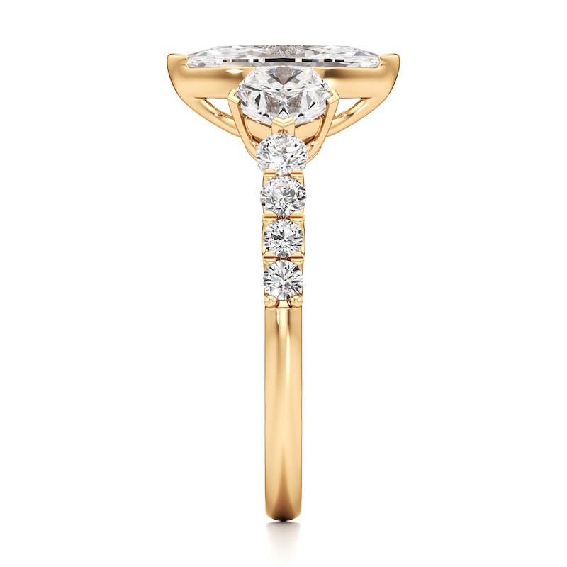 Main Image 3 of J'Lure Moval Old-Cut Lab-Grown Diamond Engagement Ring 2 ct tw 18K Yellow Gold
