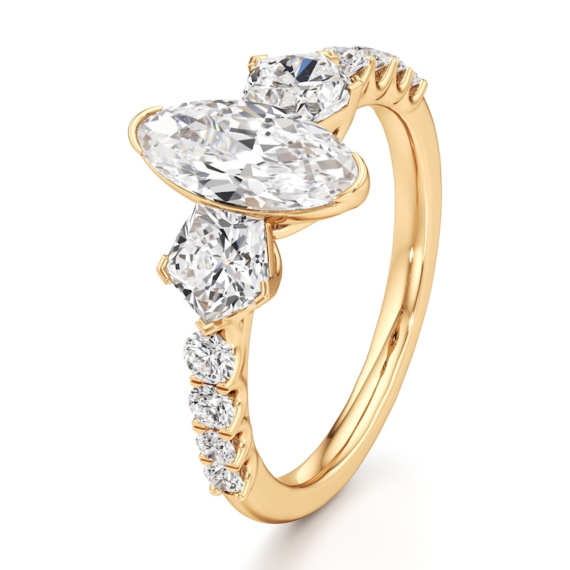 Main Image 4 of J'Lure Moval Old-Cut Lab-Grown Diamond Engagement Ring 2 ct tw 18K Yellow Gold