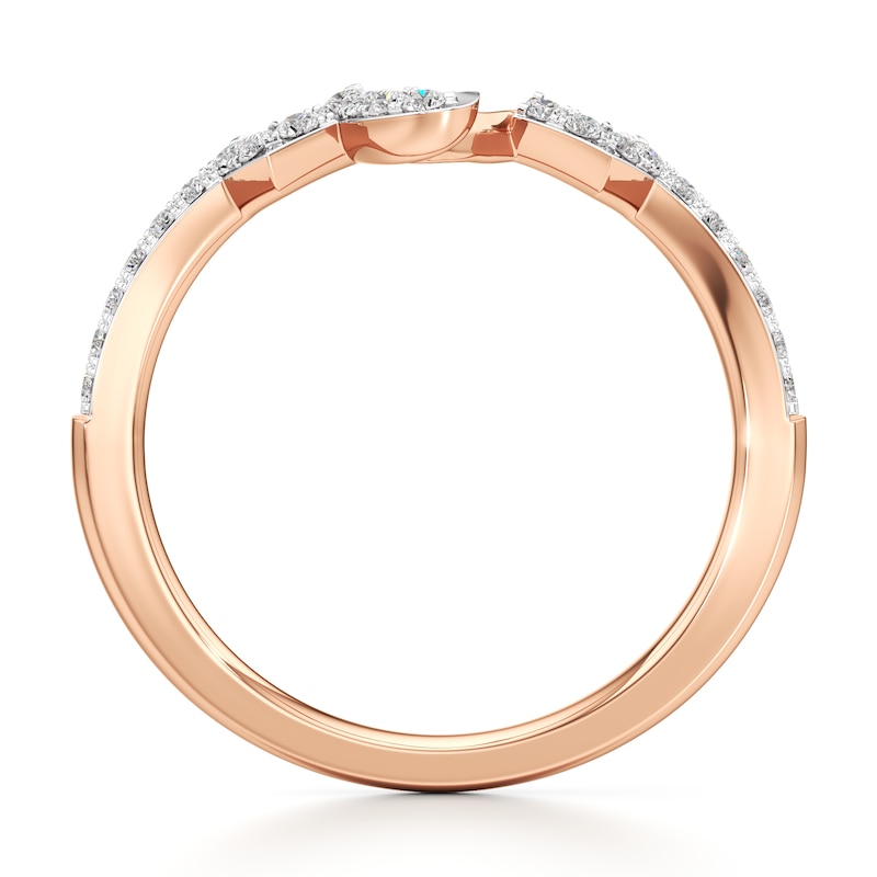 Main Image 2 of J'Lure Lab-Grown Diamond Angled Contour Wedding Band 1/5 ct tw 18K Rose Gold