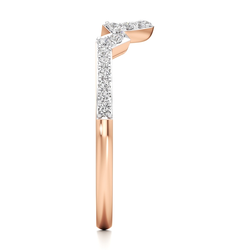 Main Image 3 of J'Lure Lab-Grown Diamond Angled Contour Wedding Band 1/5 ct tw 18K Rose Gold