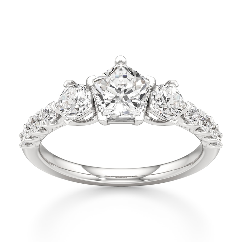 Main Image 1 of J'Lure Pentagon Brilliant-Cut Lab-Grown Diamond Engagement Ring 1-7/8 ct tw 18K White Gold