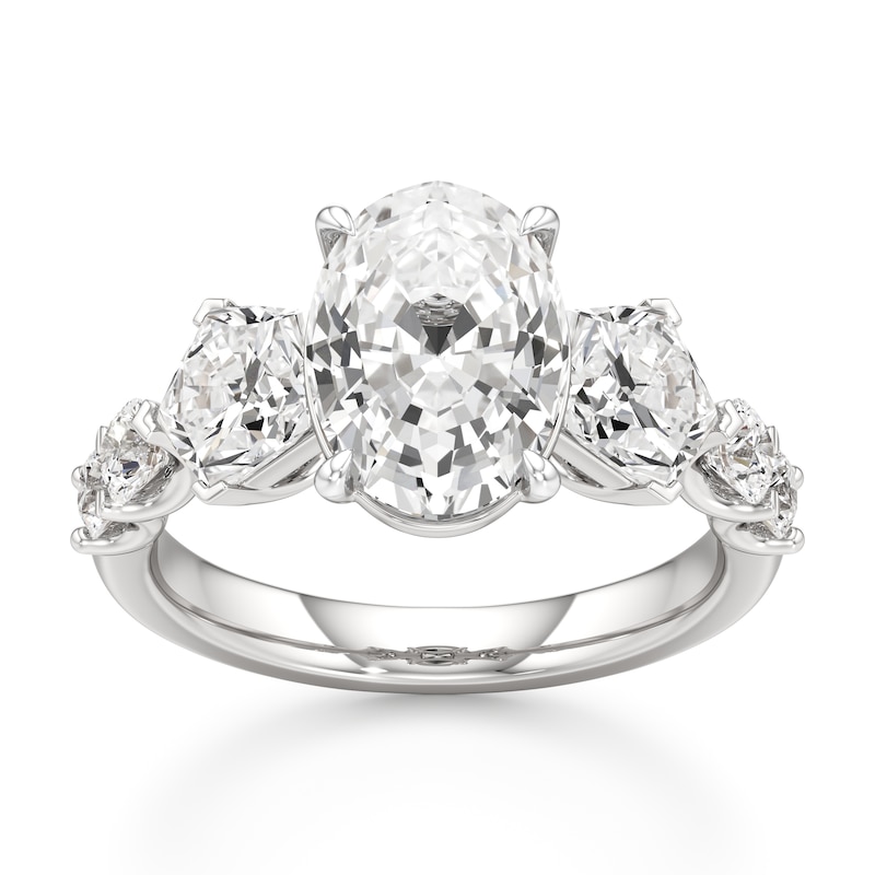 Main Image 1 of J'Lure Oval Step-Cut Lab-Grown Diamond Engagement Ring 4-3/4 ct tw 18K White Gold