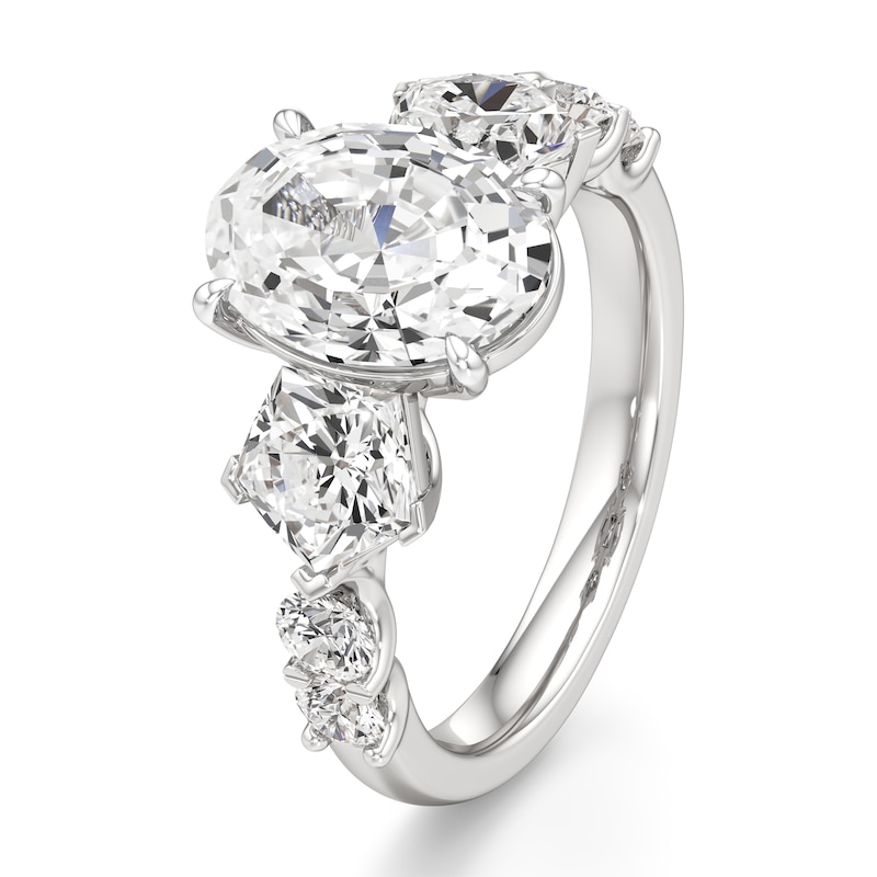 Main Image 4 of J'Lure Oval Step-Cut Lab-Grown Diamond Engagement Ring 4-3/4 ct tw 18K White Gold