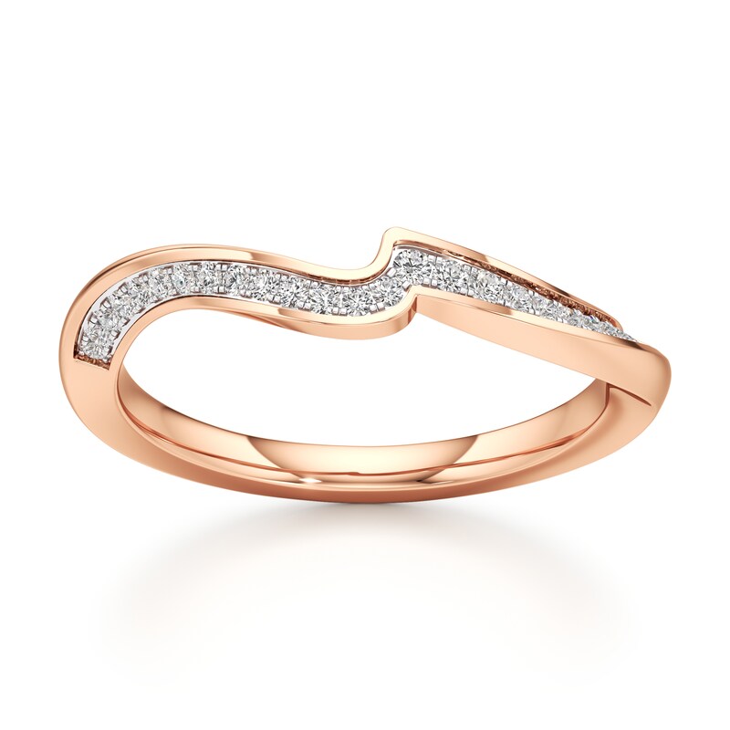 Main Image 1 of J'Lure Lab-Grown Diamond Contour Wedding Band 1/8 ct tw 18K Rose Gold