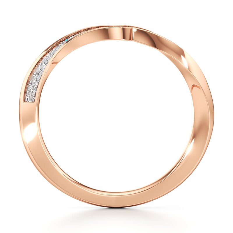 Main Image 2 of J'Lure Lab-Grown Diamond Contour Wedding Band 1/8 ct tw 18K Rose Gold