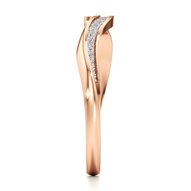 Main Image 3 of J'Lure Lab-Grown Diamond Contour Wedding Band 1/8 ct tw 18K Rose Gold
