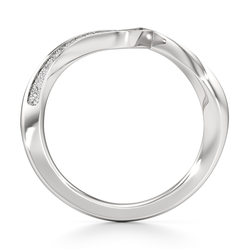 Main Image 2 of J'Lure Lab-Created Diamond Contour Wedding Band 1/5 ct tw 18K White Gold