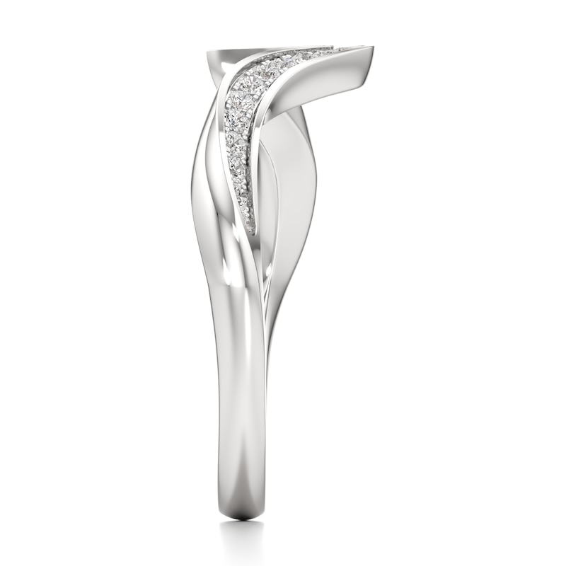 Main Image 3 of J'Lure Lab-Created Diamond Contour Wedding Band 1/5 ct tw 18K White Gold