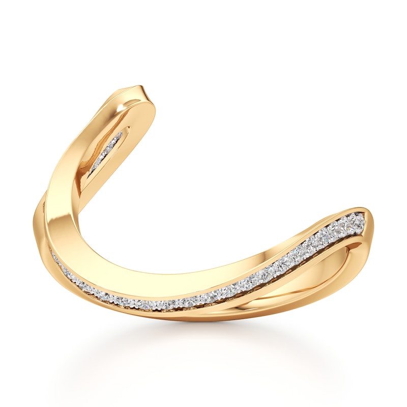 Main Image 1 of J'Lure Lab-Grown Diamond Contour Wedding Band 1/6 ct tw 18K Yellow Gold