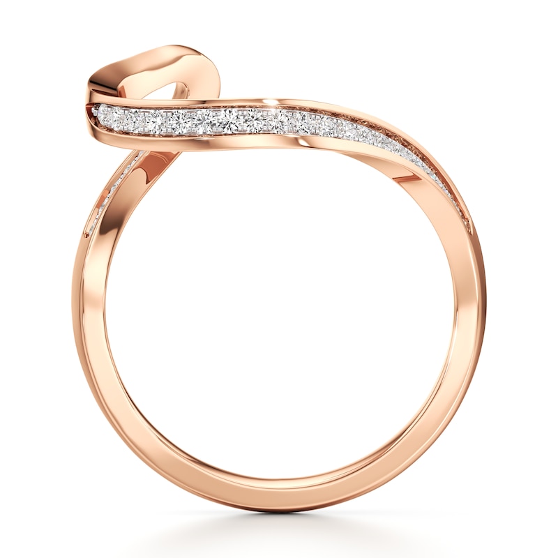 Main Image 2 of J'Lure Lab-Created Diamond Contour Wedding Band 1/6 ct tw 18K Rose Gold