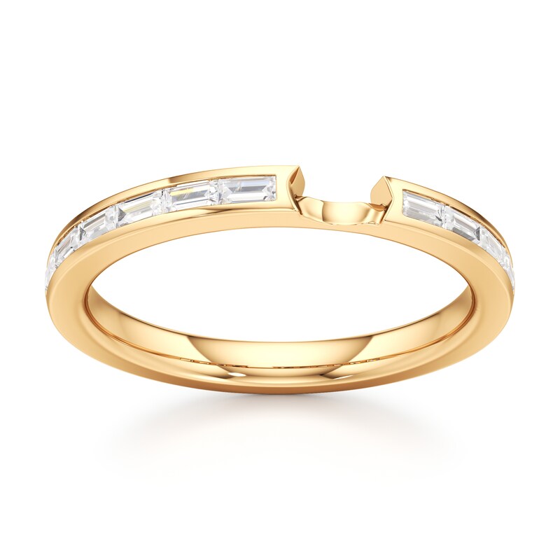 Main Image 1 of J'Lure Baguette-Cut Lab-Grown Diamond Contour Wedding Band 3/8 ct tw 18K Yellow Gold