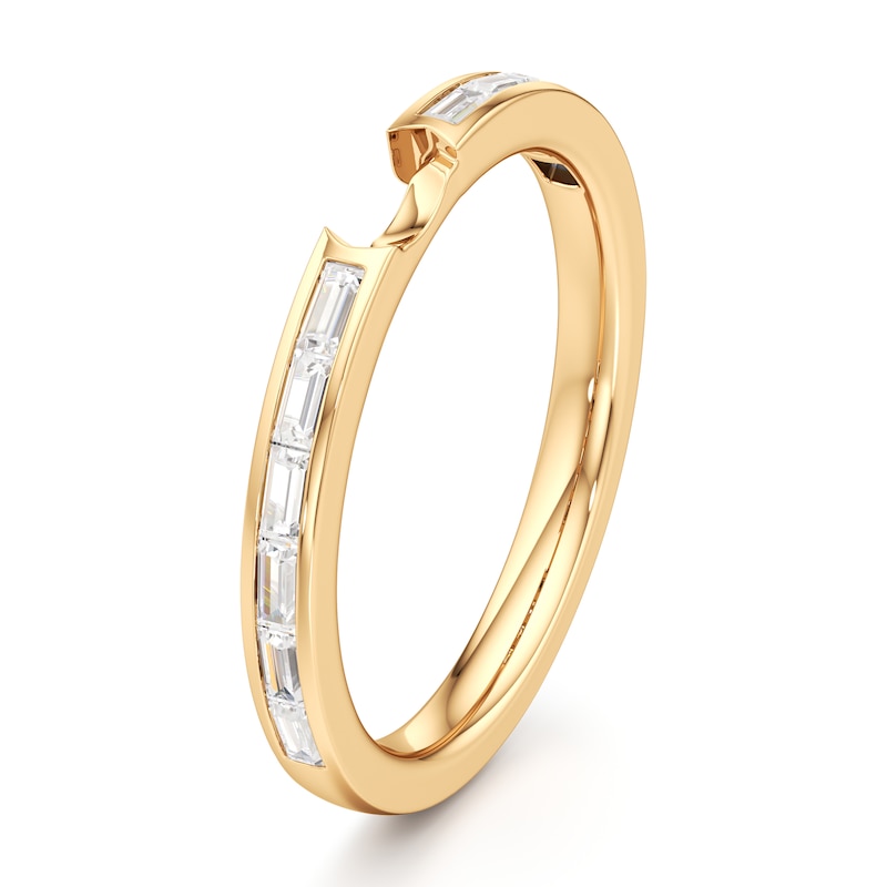 Main Image 4 of J'Lure Baguette-Cut Lab-Grown Diamond Contour Wedding Band 3/8 ct tw 18K Yellow Gold