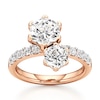 Thumbnail Image 1 of J'Lure Hexagon Brilliant-Cut Two-Stone Lab-Grown Diamond Engagement Ring 3-3/8 ct tw 18K Rose Gold