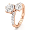 Thumbnail Image 4 of J'Lure Hexagon Brilliant-Cut Two-Stone Lab-Grown Diamond Engagement Ring 3-3/8 ct tw 18K Rose Gold