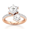 Thumbnail Image 1 of J'Lure Hexagon Step-Cut Two-Stone Lab-Grown Diamond Engagement Ring 3-3/8 ct tw 18K Rose Gold