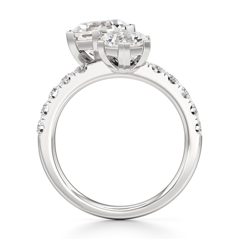 Main Image 2 of J'Lure Hexagon Brilliant-Cut Two-Stone Lab-Grown Diamond Engagement Ring 4-3/4 ct tw 18K White Gold
