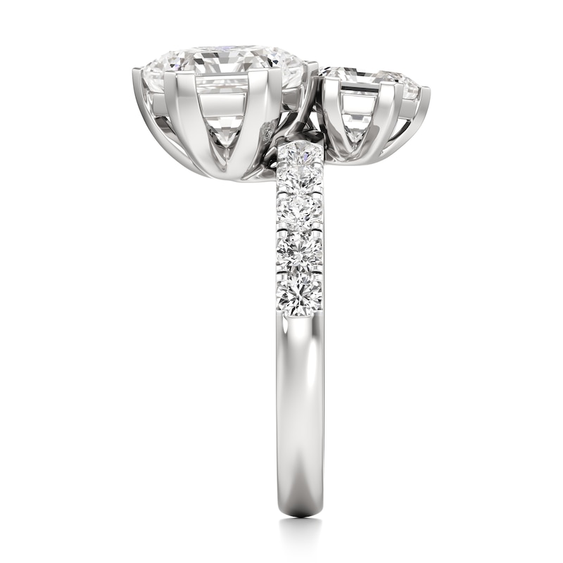 Main Image 3 of J'Lure Hexagon Brilliant-Cut Two-Stone Lab-Grown Diamond Engagement Ring 4-3/4 ct tw 18K White Gold