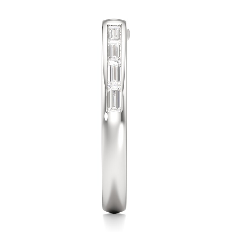 Main Image 3 of J'Lure Baguette-Cut Lab-Created Diamond Contour Wedding Band 3/8 ct tw 18K White Gold