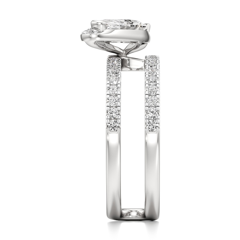 Main Image 3 of J'Lure Moval Old-Cut Lab-Grown Diamond Spiral Engagement Ring 1-3/8 ct tw 18K White Gold