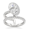 Thumbnail Image 1 of J'Lure Oval Step-Cut Lab-Grown Diamond Spiral Engagement Ring 3-7/8 ct tw 18K White Gold