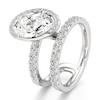 Thumbnail Image 4 of J'Lure Oval Step-Cut Lab-Grown Diamond Spiral Engagement Ring 3-7/8 ct tw 18K White Gold