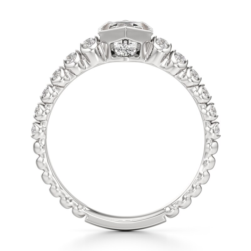Main Image 2 of J'Lure Hexagon Step-Cut Lab-Grown Diamond Engagement Ring 1-1/4 ct tw 18K White Gold