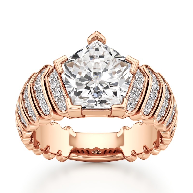 Main Image 1 of J'Lure Pentagon Brilliant-Cut Lab-Grown Diamond Engagement Ring 3-3/8 ct tw 18K Rose Gold