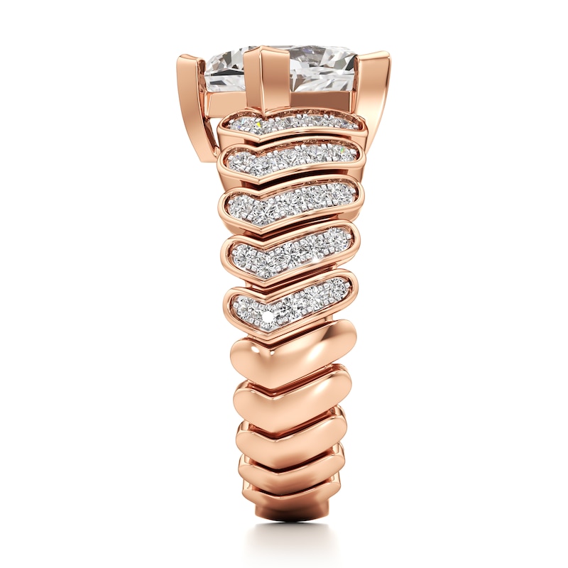 Main Image 3 of J'Lure Pentagon Brilliant-Cut Lab-Grown Diamond Engagement Ring 3-3/8 ct tw 18K Rose Gold