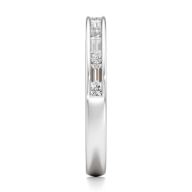 Main Image 3 of J'Lure Baguette & Round-Cut Lab-Grown Diamond Wedding Band 3/8 ct tw 18K White Gold