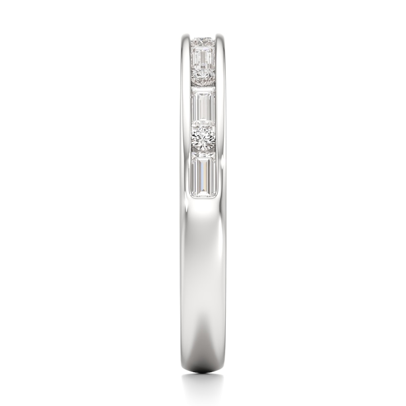 Main Image 3 of J'Lure Baguette & Round-Cut Lab-Grown Diamond Wedding Band 3/8 ct tw 18K White Gold