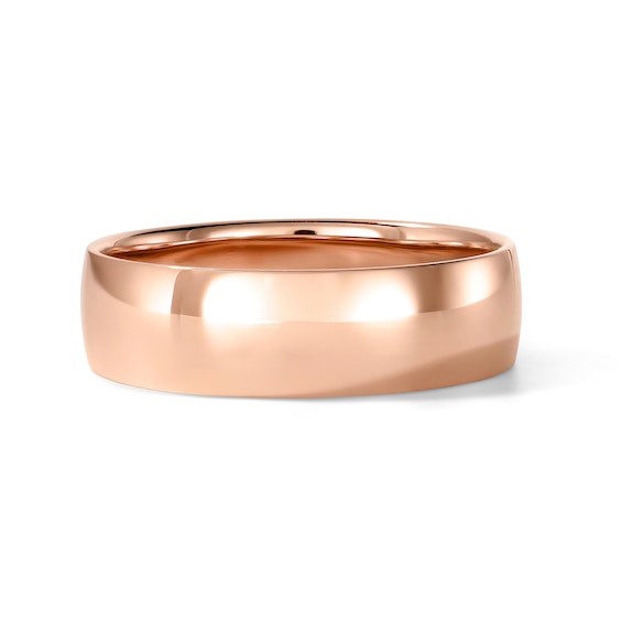 Comfort Fit Wedding Band 10K Rose Gold 6mm