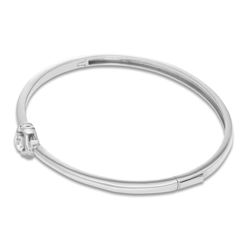Main Image 2 of Unspoken Diamond Solitaire Bangle Bracelet 1/2 ct tw 14K White Gold 7.25" (I1/I)