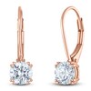Thumbnail Image 2 of Round-Cut Lab-Created Diamond Solitaire Drop Earrings 1-1/2 ct tw 14K Rose Gold (SI2/F)
