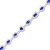 Thumbnail Image 2 of Multi-Shape Blue Lab-Created Sapphire & White Lab-Created Sapphire Bracelet Sterling Silver 7"