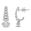 Thumbnail Image 1 of J'Lure Oval Step-Cut Lab-Grown Diamond J-Hoop Earrings 2-1/5 ct tw 14K White Gold