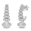 Thumbnail Image 2 of J'Lure Oval Step-Cut Lab-Grown Diamond J-Hoop Earrings 2-1/5 ct tw 14K White Gold
