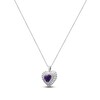Thumbnail Image 2 of Heart-Shaped Natural Amethyst & White Topaz Necklace Sterling Silver 18"