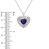 Thumbnail Image 5 of Heart-Shaped Natural Amethyst & White Topaz Necklace Sterling Silver 18"