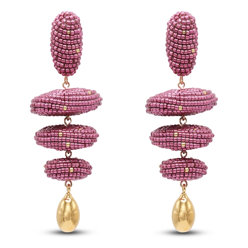 Main Image 1 of Susana Vega Ameli Earrings with Plum Glass Beads